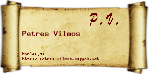 Petres Vilmos névjegykártya